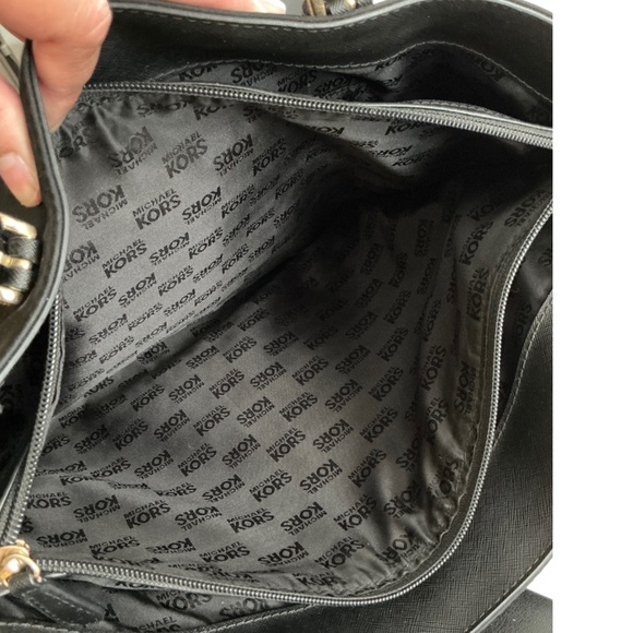 Michael Kors Black Nylon Tote Gold Accents Large - Picture 13 of 14